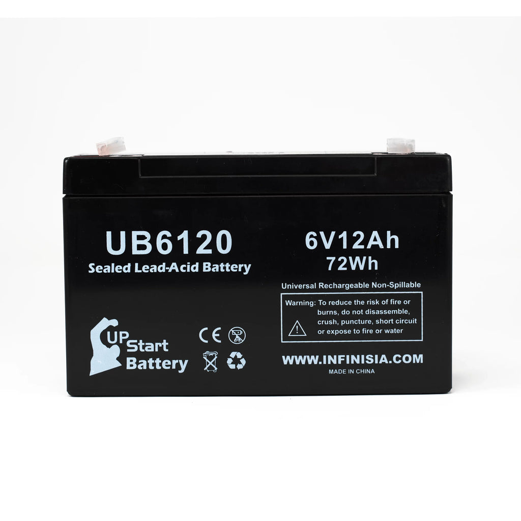 Pack 4x Includes AGM, (6V, 12Ah, Replacement Tripp-Lite - Compatible UB6120 8 to Terminal Battery - Adapters 850 Lead SLA) Universal F1 F2 - Terminal, Battery Sealed Acid F1 12000mAh,