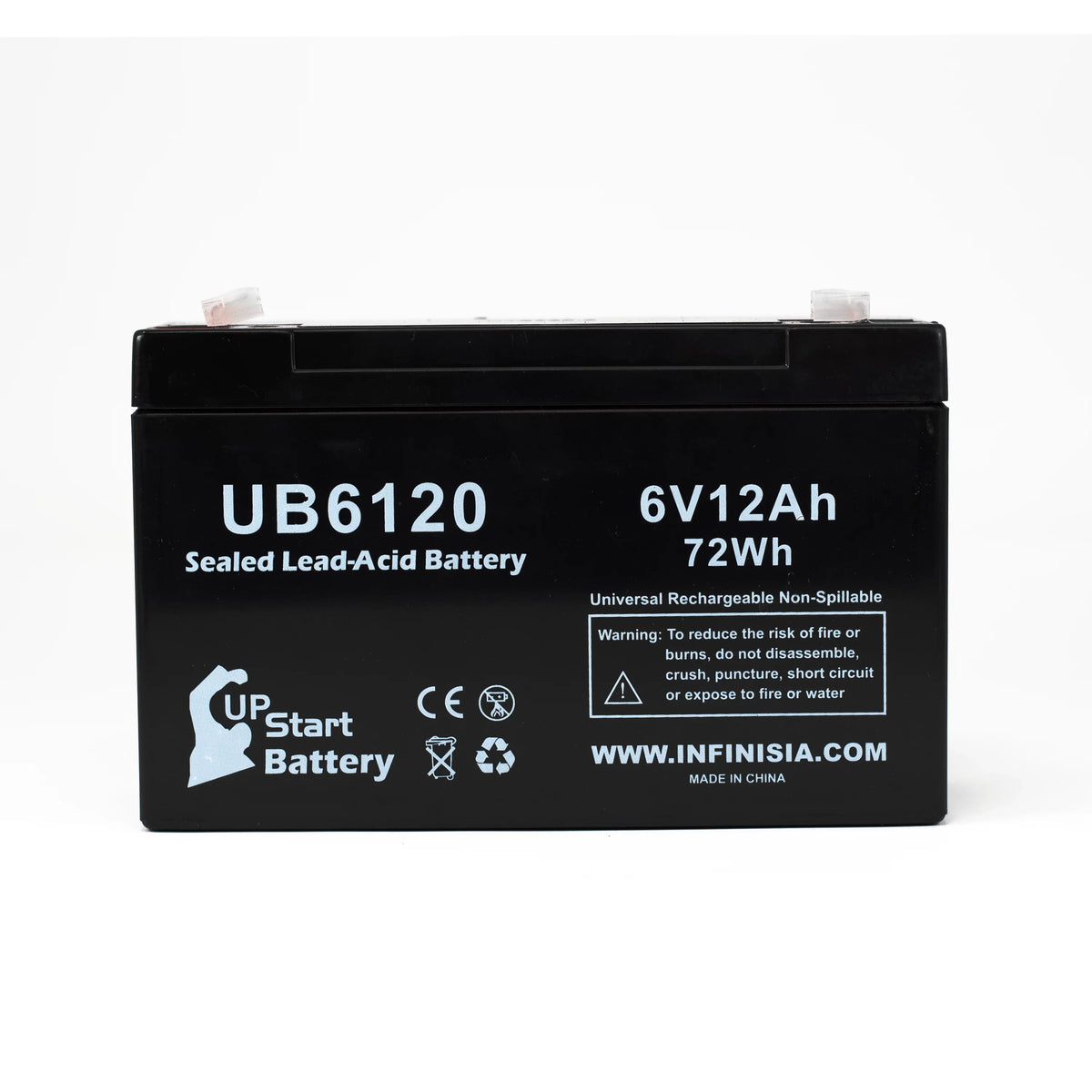 Pack 4x Includes AGM, (6V, 12Ah, Replacement Tripp-Lite - Compatible UB6120 8 to Terminal Battery - Adapters 850 Lead SLA) Universal F1 F2 - Terminal, Battery Sealed Acid F1 12000mAh,