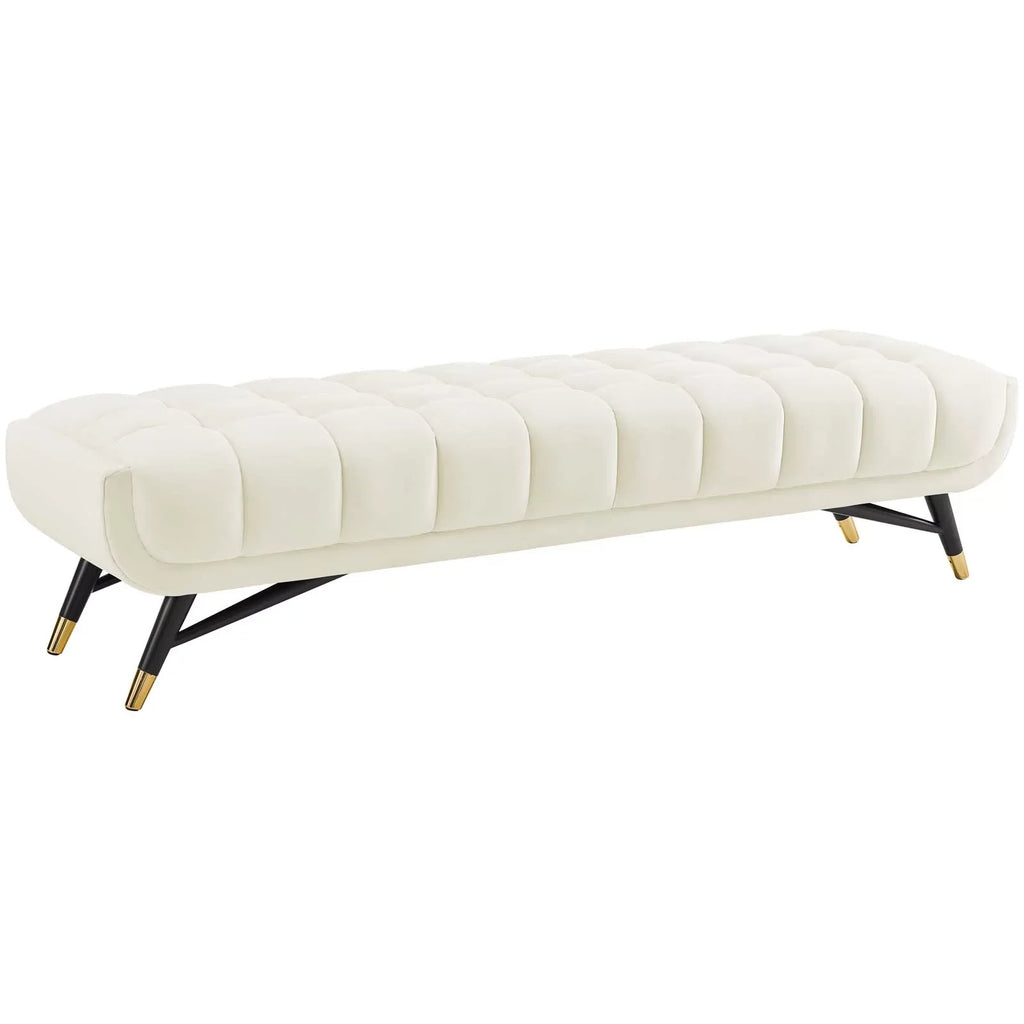 Ivory Adept Modway Velvet in Performance Bench