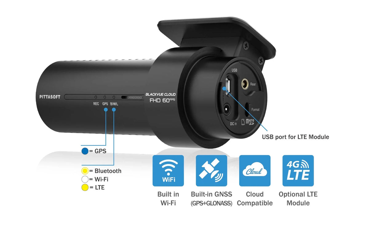 60FPS 128GB GPS Exterior Cam & DR770X-2CH-TRUCK Front BlackVue + Cloud-Ready Dash WiFi With | Waterproof 1080p Card