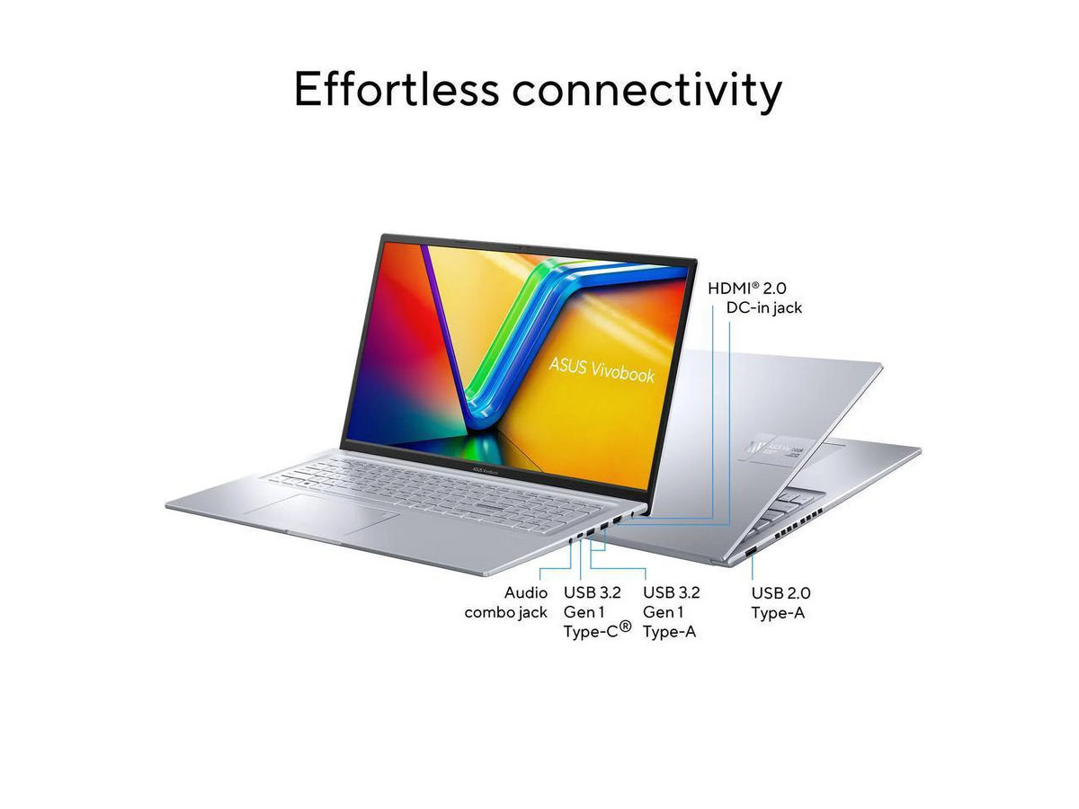 ASUS Windows 1TB 16GB 17X Core Home, Transparent 17.3” 11 SSD, 2023 FHD RAM, Vivobook CPU, Laptop, K3704VA-DH96-S Display, Silver, i9-13900H
