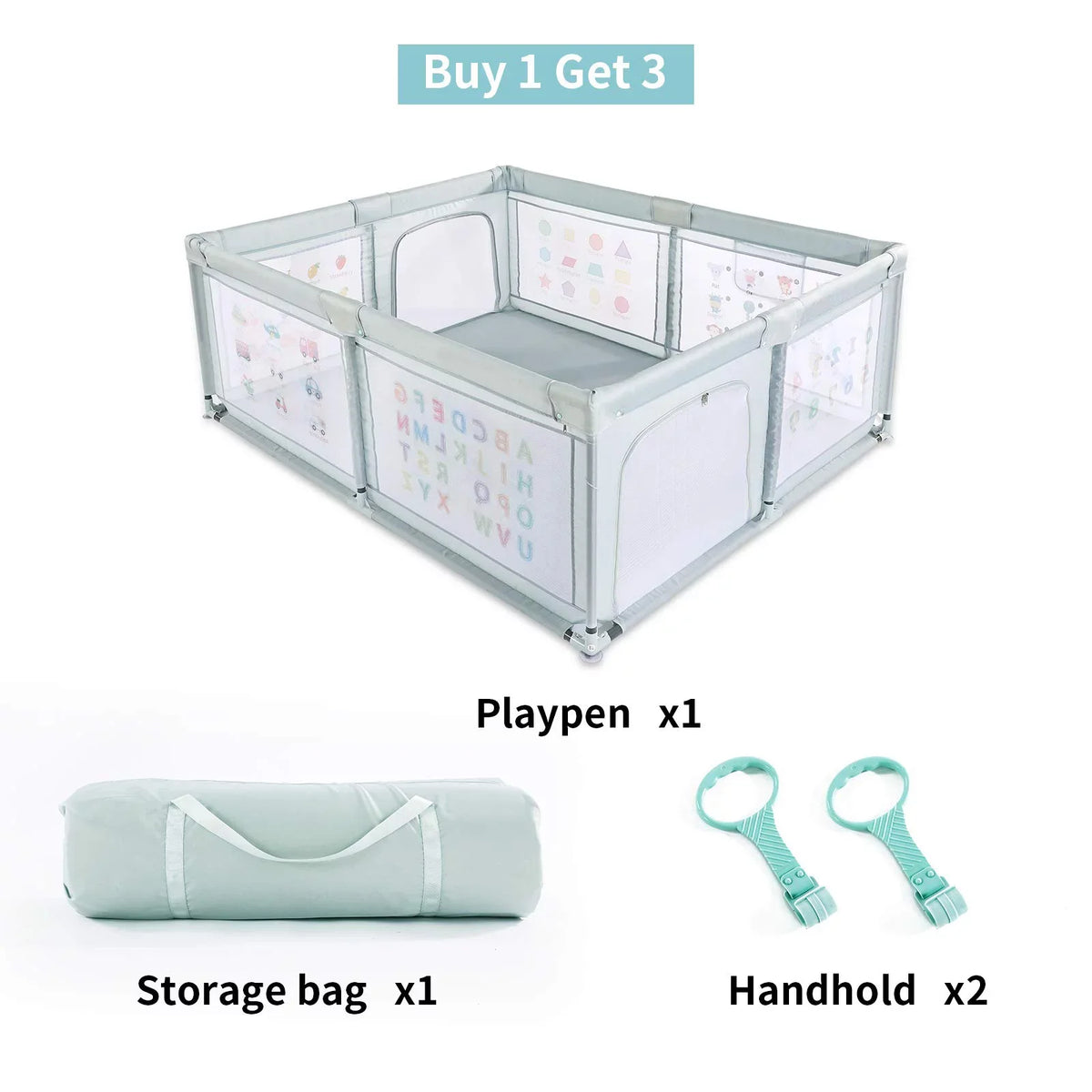 Pull with Two Playpen Nordmiex Baby Yard Rings, 59*70*27 Baby Safety for Play inch