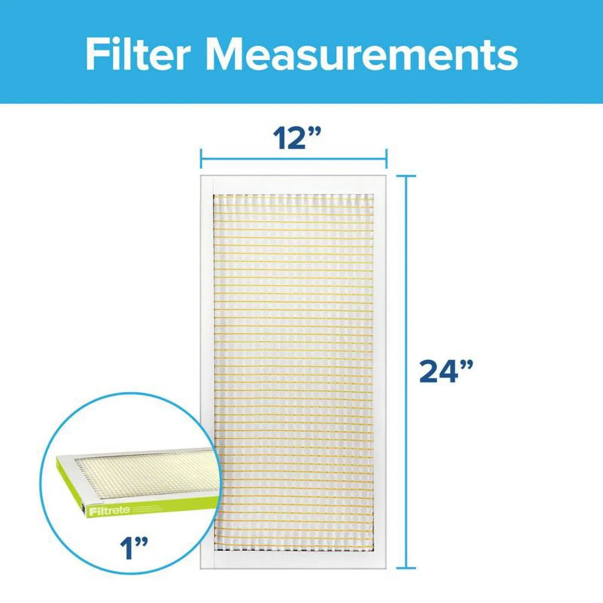Filtrete Filter in. 1 D 1 in. X Pleated Air H MERV in. X 3M 7 W pk 12 24