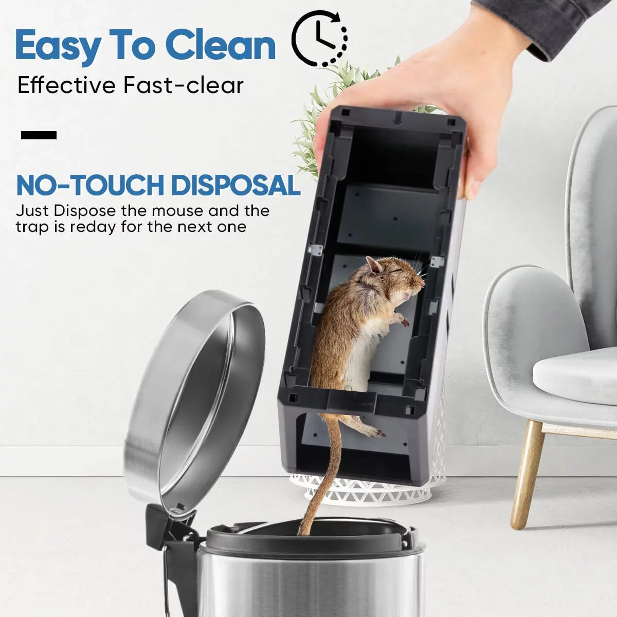 Zapper Mouse Homes Mice Rat Chipmunks Electric Indoor Humane Killer Trap Outdoor Squirrels , Shock 8000V Chamber with for