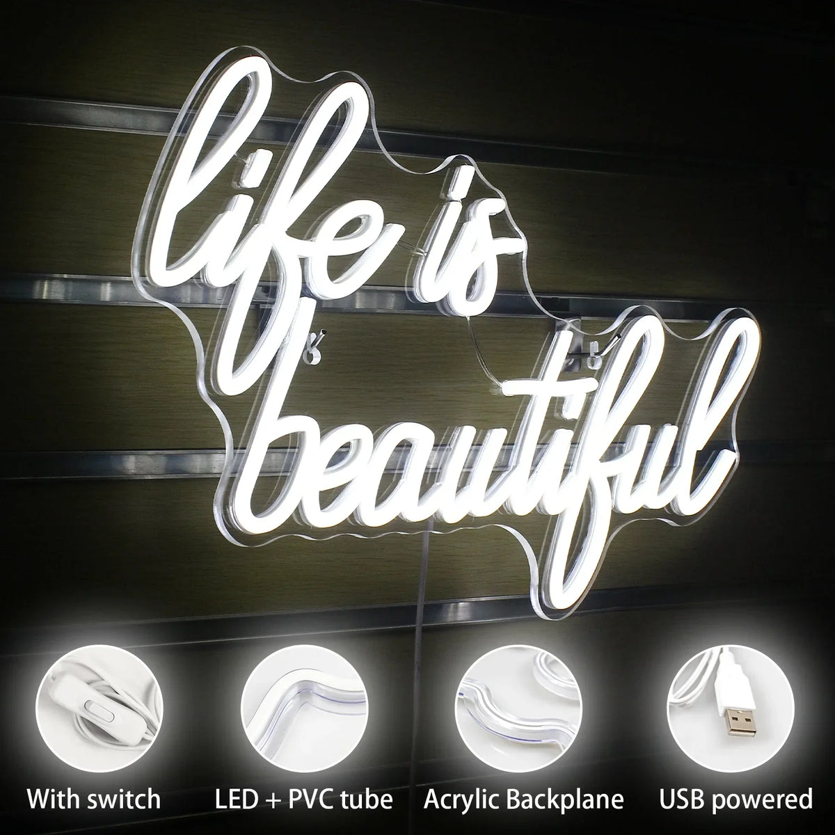 Office LED USB Life Shop Wedding WX&YH Light Beautiful Power Signs Decoration Home for Is Bedroom Neon Party