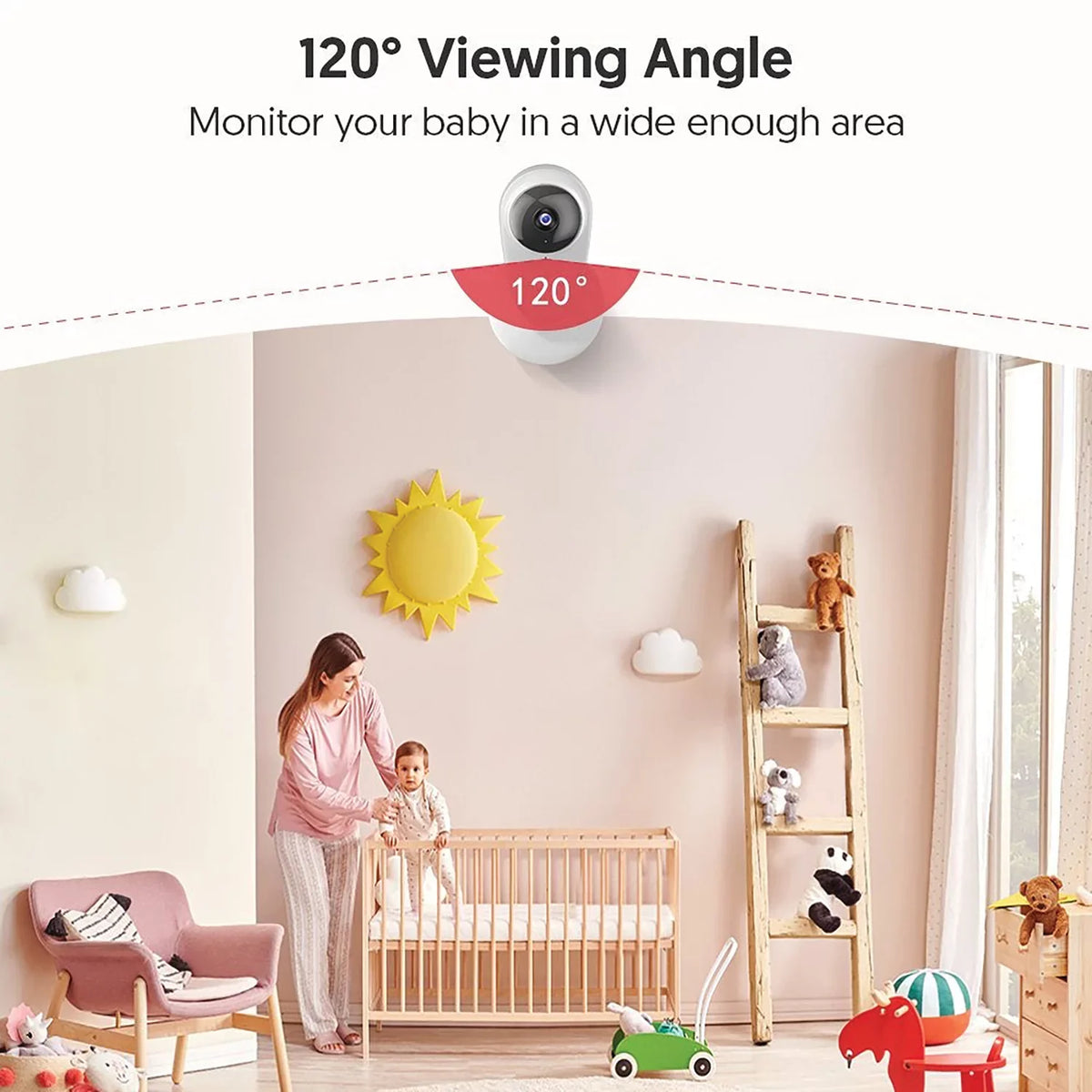2 Vision, Night Security Indoor Enabled, Pack Smart 1080P White, Home with Wi-Fi Color Victure Camera