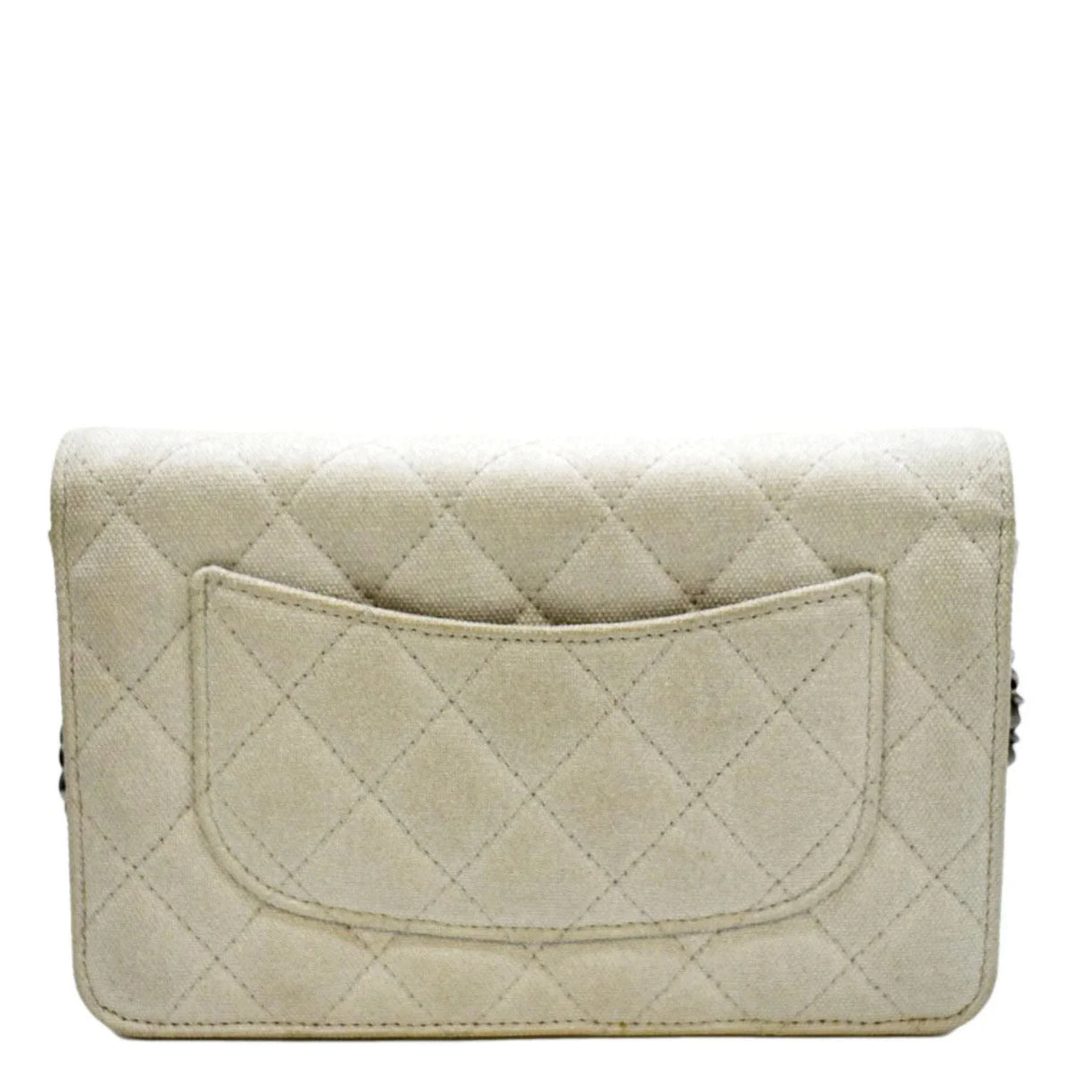 Pre-Owned Classic Quilted Light Space Canvas 2.55 Grey Reissue WOC Charm Crossbody Bag