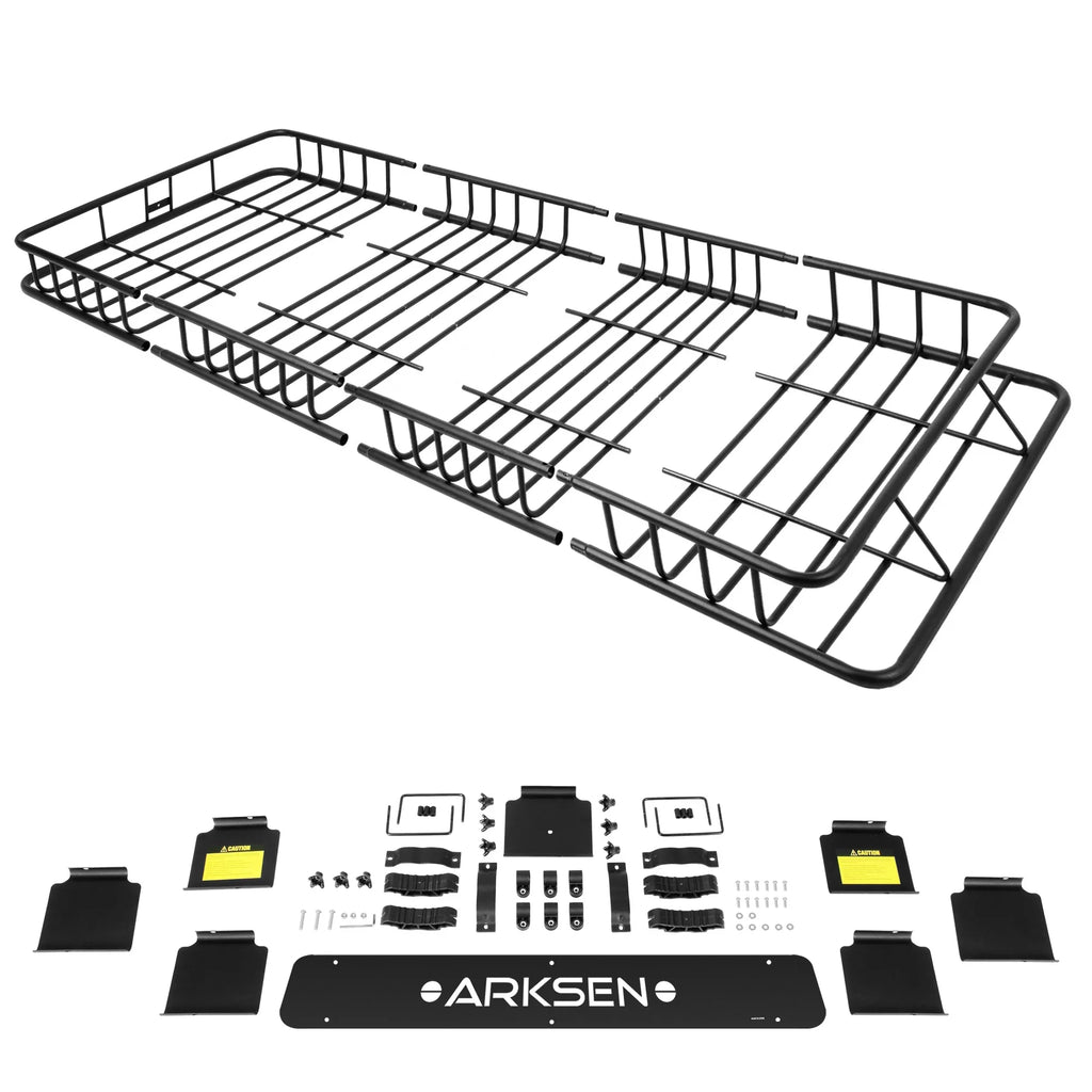 Camping, Black Universal Net Top Carrier SUV Rack Luggage Cargo Extension with Cargo Basket 84" Car 2 Holder ARKSEN Roof