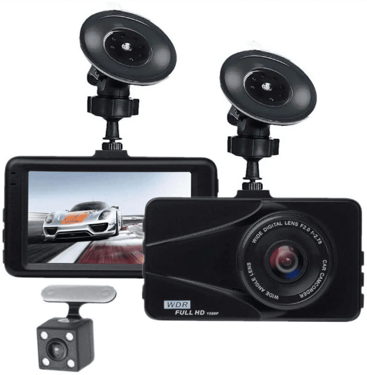 Recorder Plus Images Video LCD Wide G-Sensor, Cam Detection DVR Motion Travel 170° Dual Screen For Loop Angle, WDR, Recording HD 3" T670 Dash Excellent Full