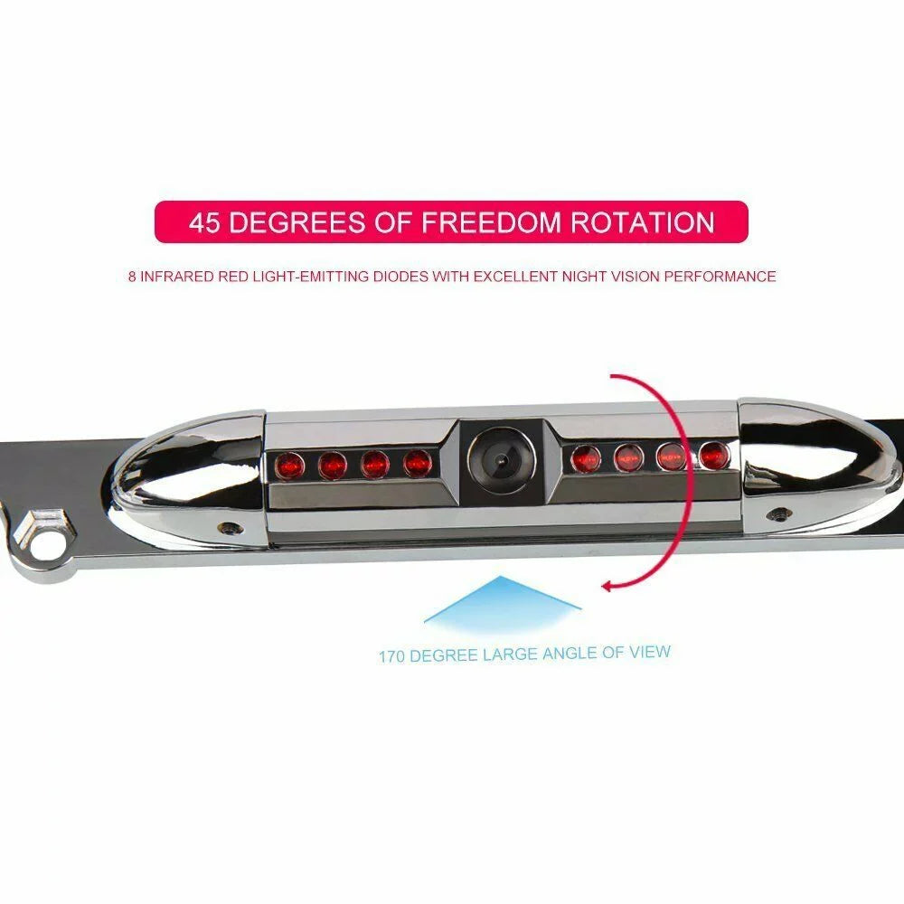 with Wide Angle Slim Universal HD Plate Chrome License Viewing Camera