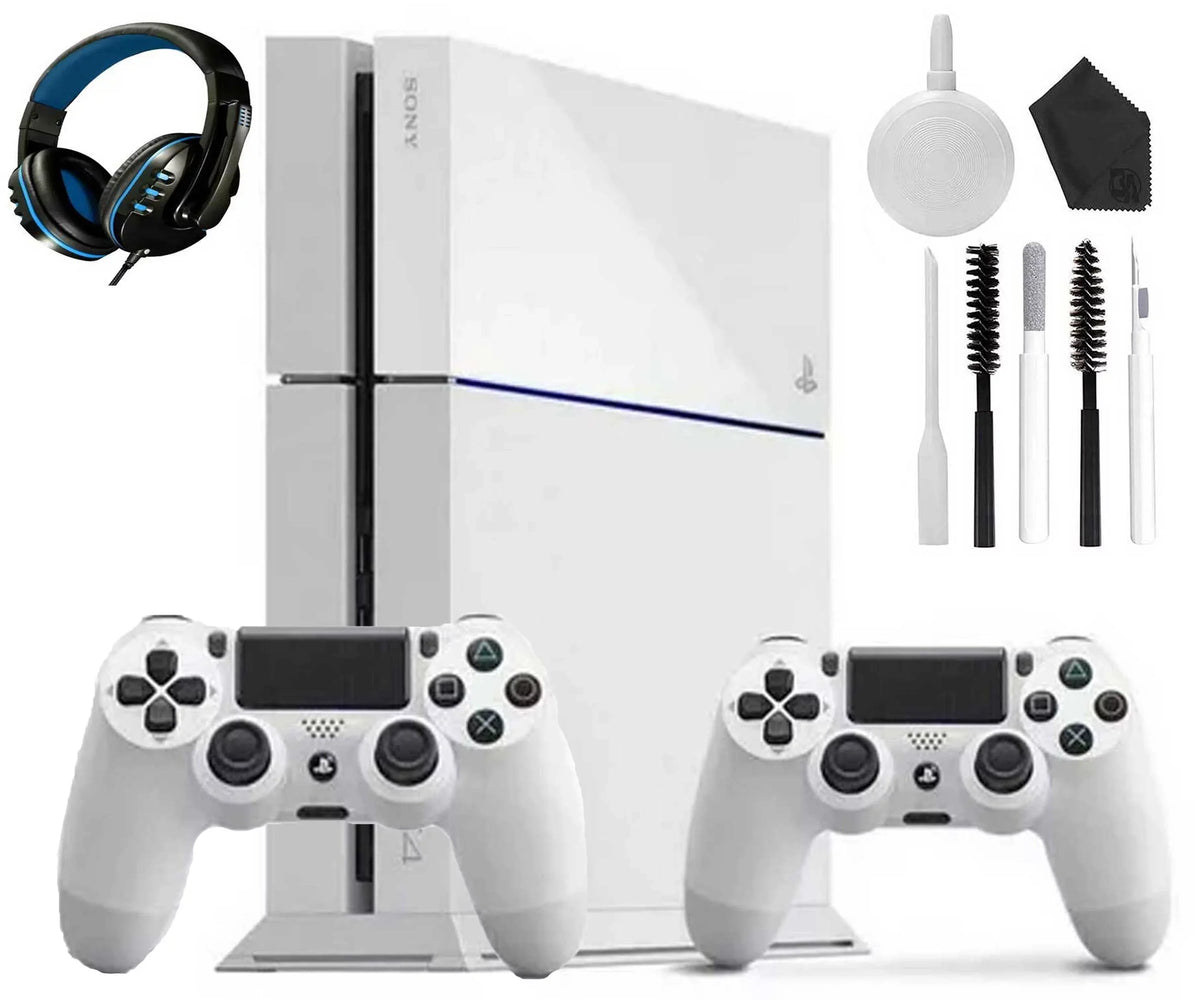 White, New 500GB 2 Like Headset With Gaming Controller Cleaning Console Kit 4 PlayStation
