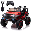 Suspension, Truck Seat, Control, Light Music, Wide 4 Brake, Remote Powerful Extra Ride Electric Seater Vehicle 4WD/2WD with LED 20" 24V Switchable Kids Kids (Red) Soft 2 Engines, Car with On