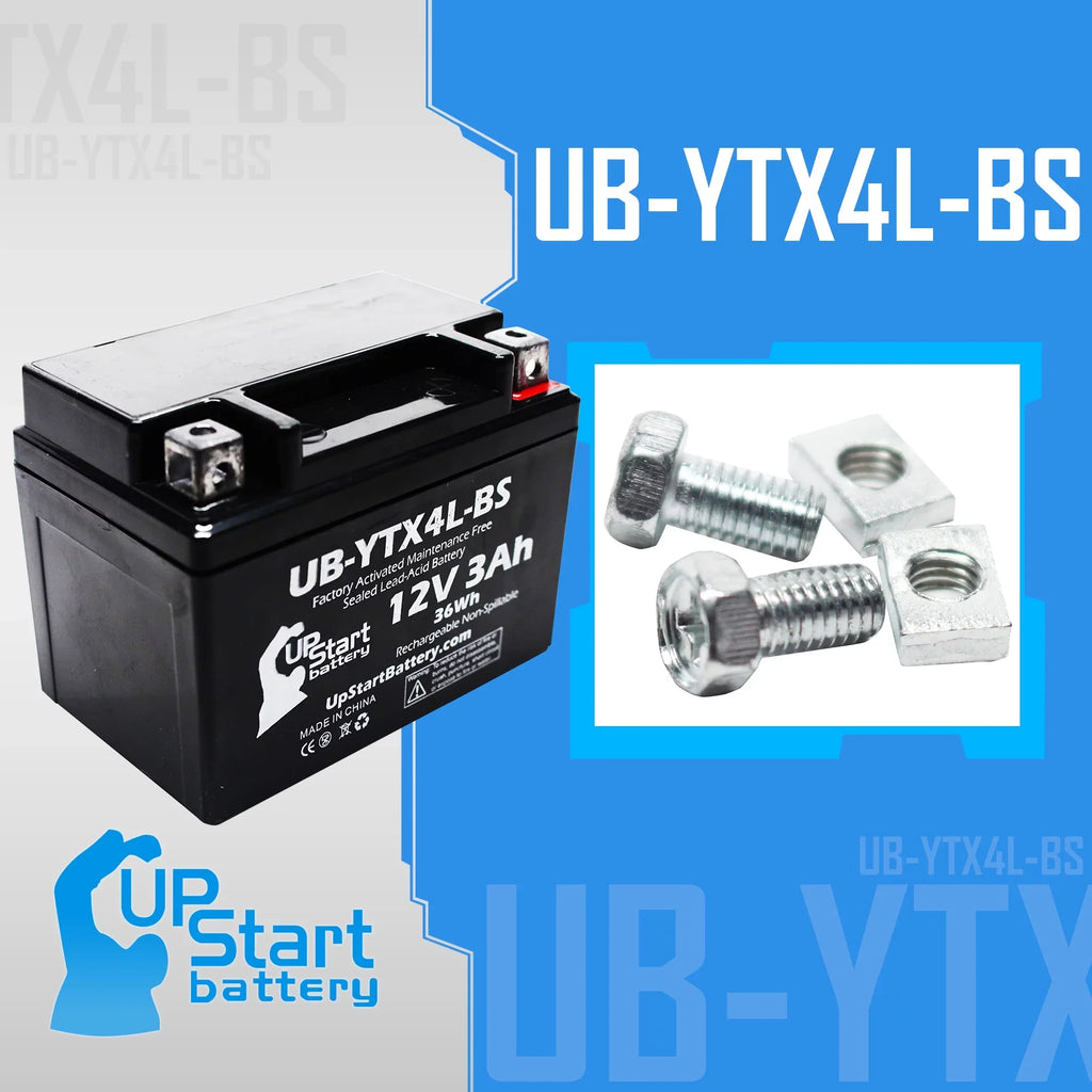 DS90, UpStart 90CC - 12V, 3-Pack Activated, 3Ah, Battery Free, ATV 2002 Factory Bombardier UB-YTX4L-BS Battery Replacement DS90F, Maintenance (Can-Am) for Quest