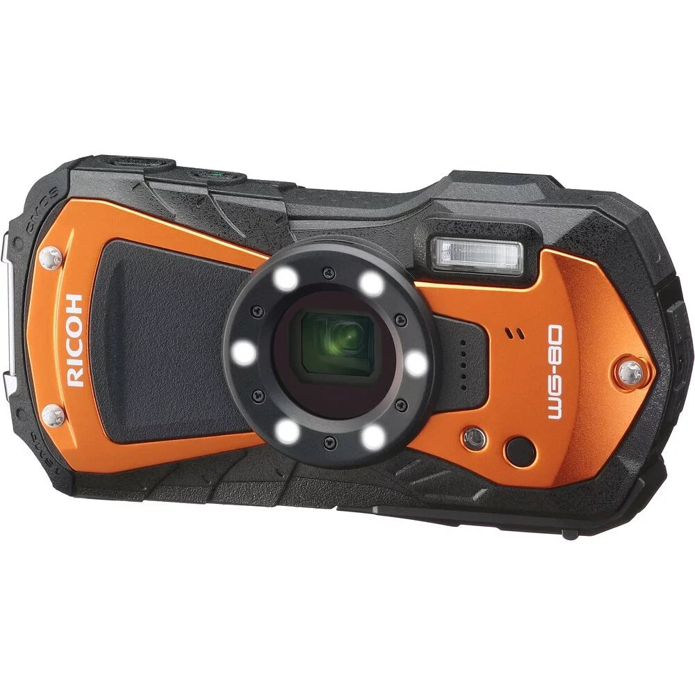 Digital Cleaning Small + + + Reader 64GB Memory Waterproof 6Ave Stick Pro Case Ricoh Card Wallet Card SD (Orange) Camera Selfie WG-80 + Extreme Memory + with Card Kit