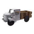 Wood Truck with x 8" and 16" Silver Contemporary Bed Home Galvanized Brown Living