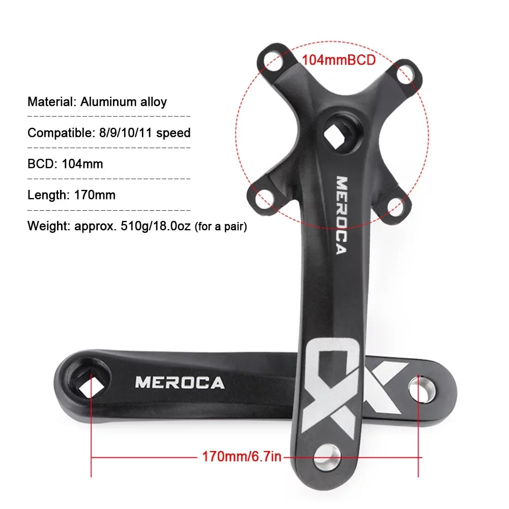 Ideal - Crank for 8/9/10/11 170MM Single Crankset, Biking Bike for - Enthusiasts Mountain Ring Set MEROCA BCD Aluminum 104 Speed Alloy