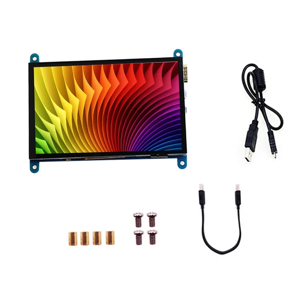 5 800*480 USBInterface Touchscreen Pi Raspberry Resolution with Display Small Tool InchCapacitive Compatible Portablewith Arealer