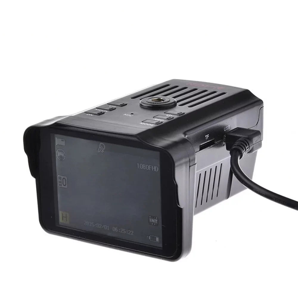 Cam 2-in-1 Car Camera Detector Recorder Dashboard 1080P Speed moobody and DVR Dash Angle Wide camera 140° Car Radars Car