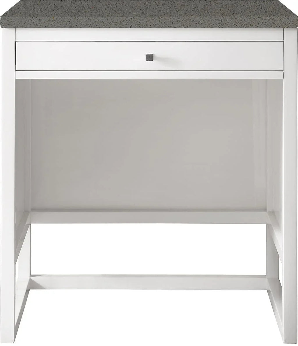 Athens with Glossy Furniture Top, Countertop 30 Martin 3 Quartz CM Expo Grey White Unit James in.