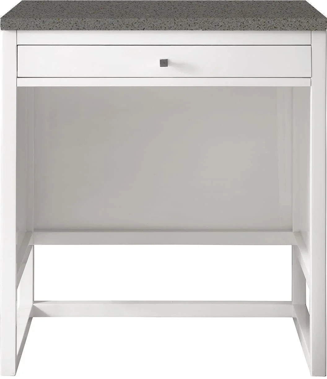 Athens with Glossy Furniture Top, Countertop 30 Martin 3 Quartz CM Expo Grey White Unit James in.