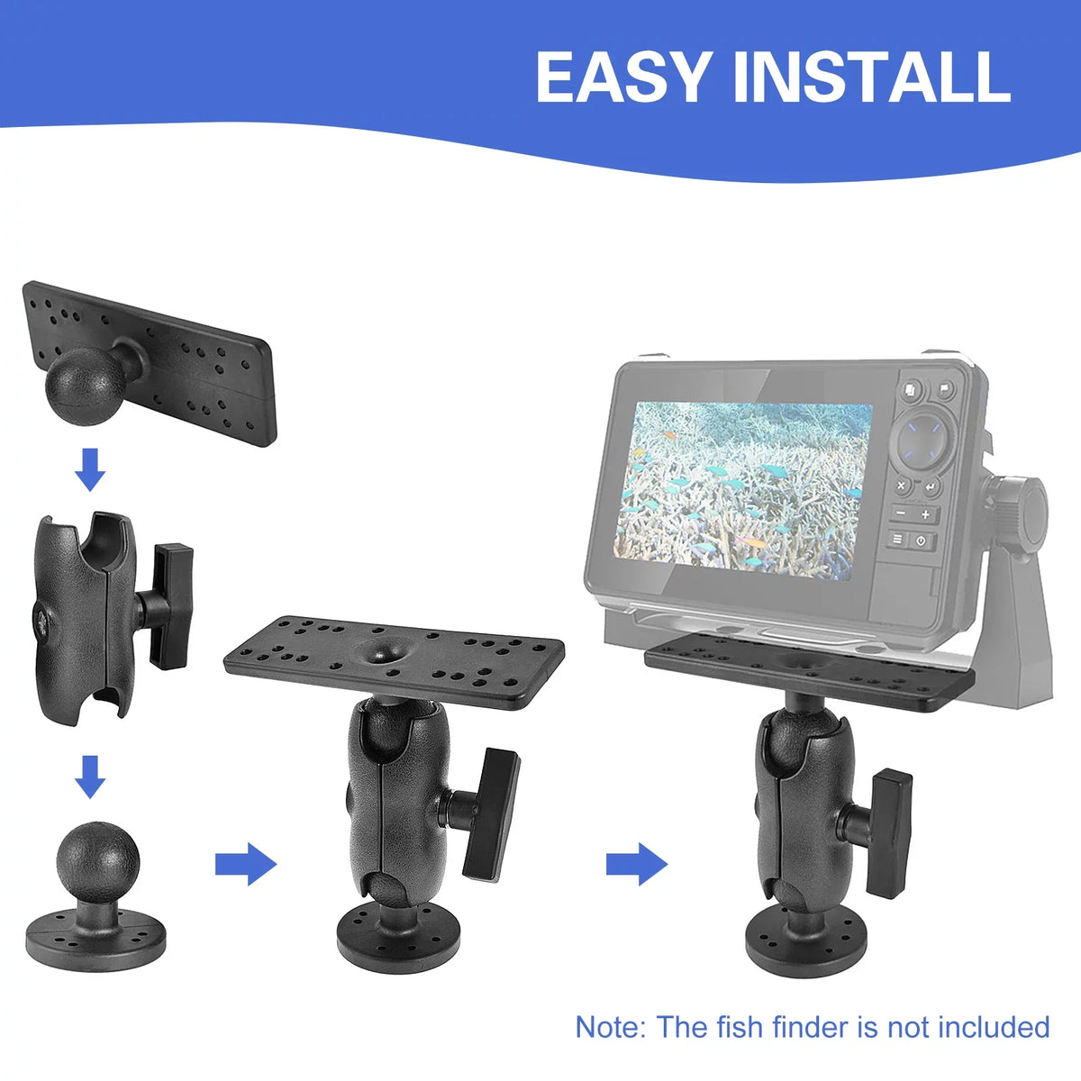 Mount 360° Finder Fishfinders Ball Kayak Accessory Base Holder Portable Finder Mount Fish Kayak Fish Swivel Finder Fish