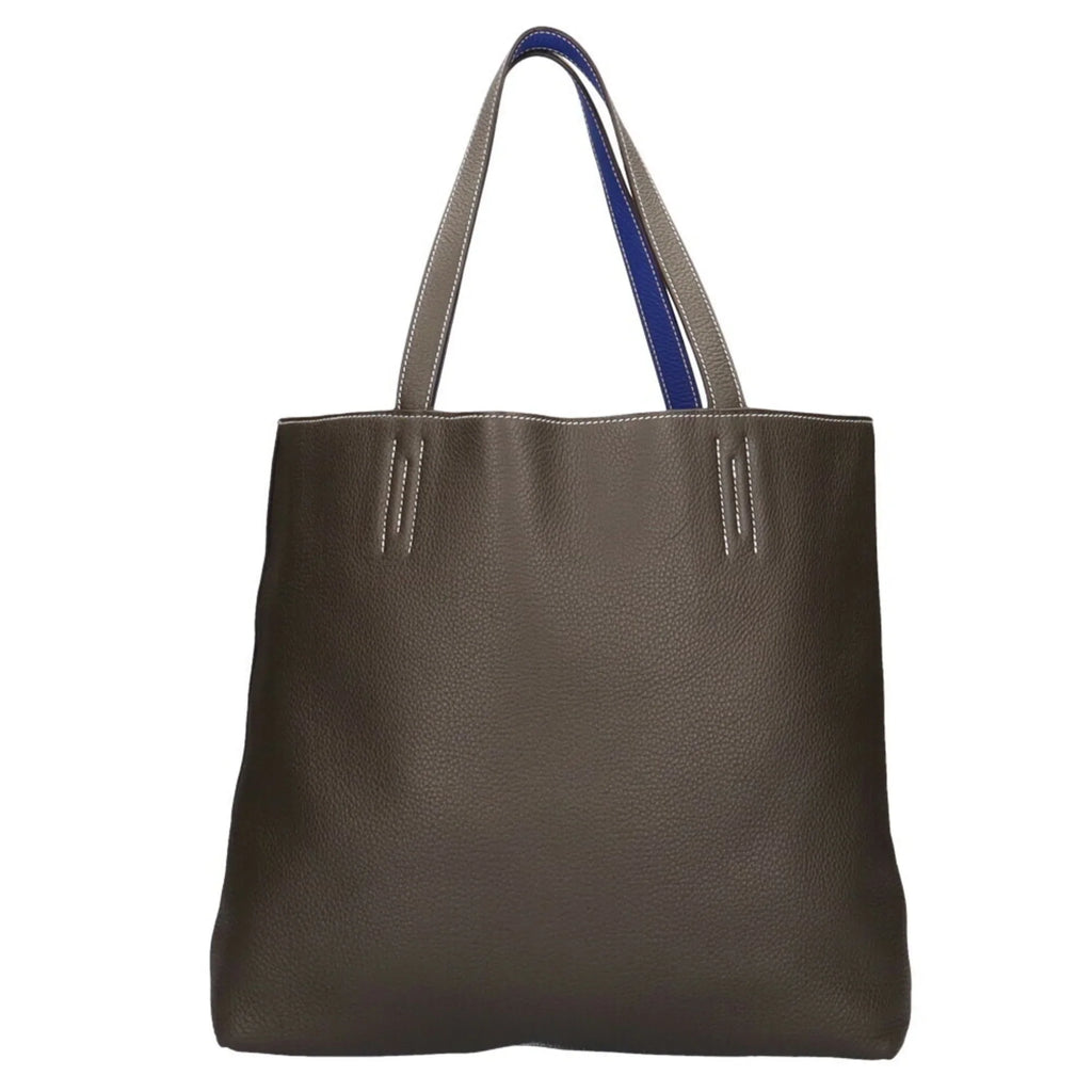 HERMES Double Women's (Good) Sense Bag Hermes Tote Pre-Owned Etain Clemence Taurillon