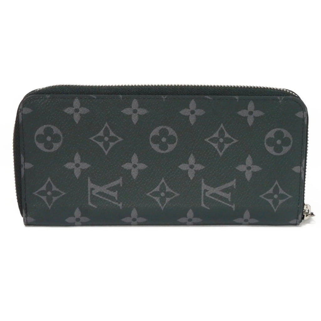 Pre-Owned Vertical Noir Eclipse Men's Zipper Zippy Billfold Wallet Long Monogram Round LV (Good) Logo M62295
