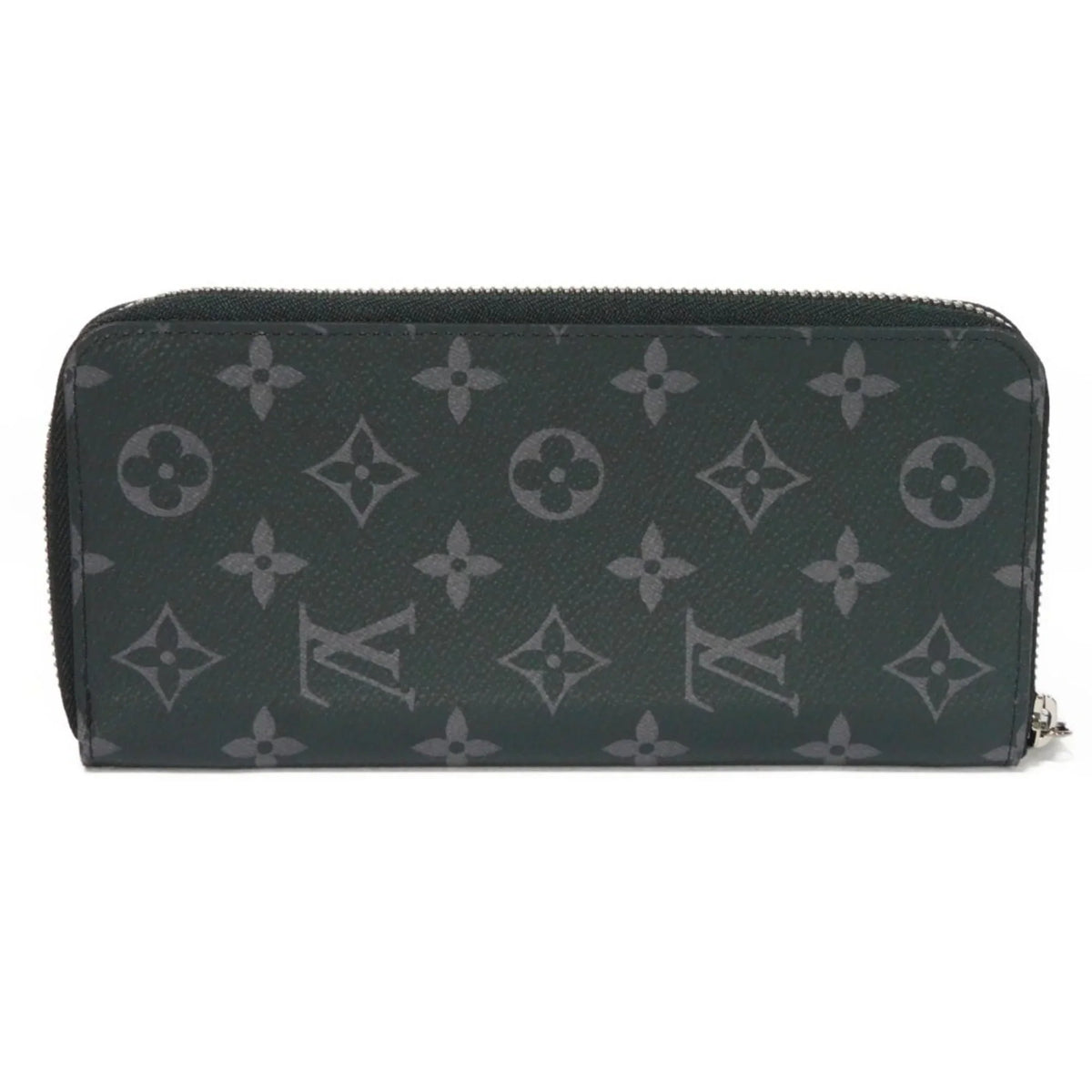 Pre-Owned Vertical Noir Eclipse Men's Zipper Zippy Billfold Wallet Long Monogram Round LV (Good) Logo M62295