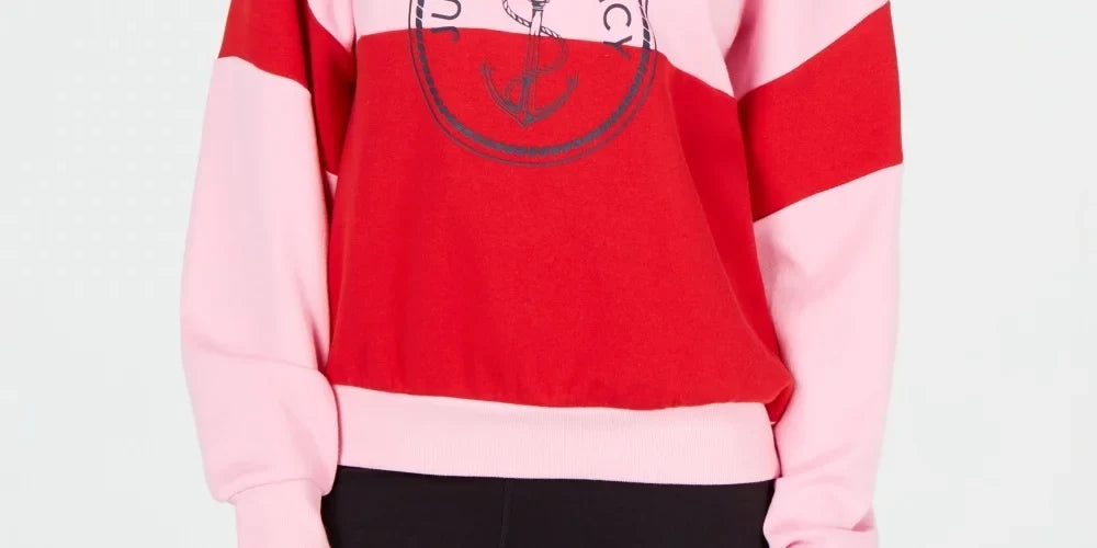 Colorblocked Size Juicy Pink Couture Graphic Sweatshirt S Women's