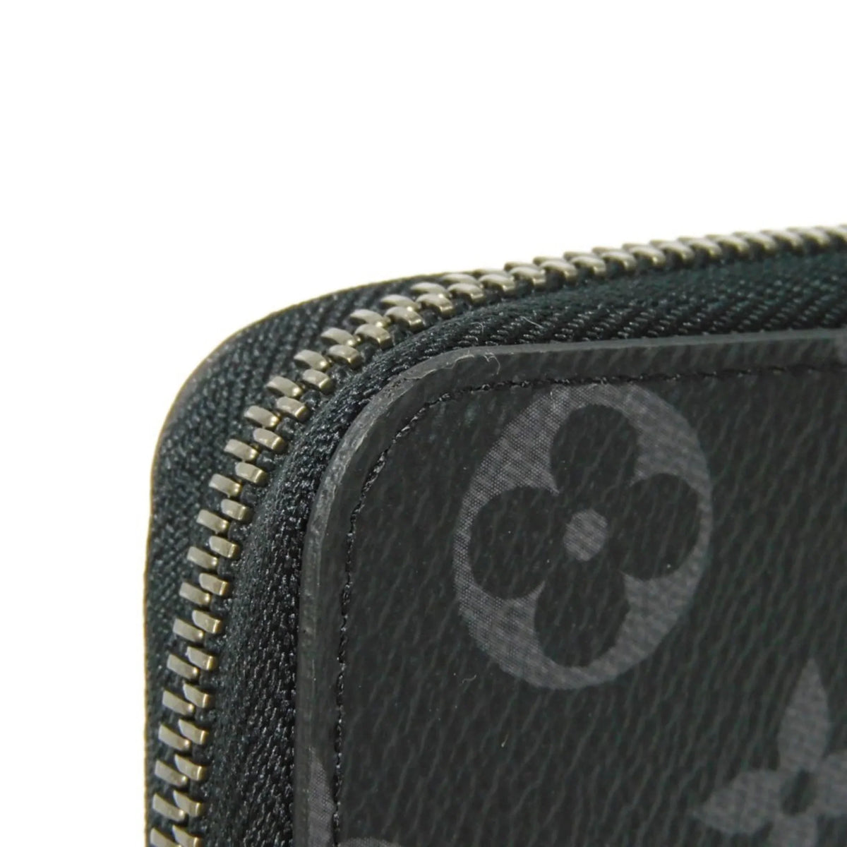 Pre-Owned Vertical Noir Eclipse Men's Zipper Zippy Billfold Wallet Long Monogram Round LV (Good) Logo M62295