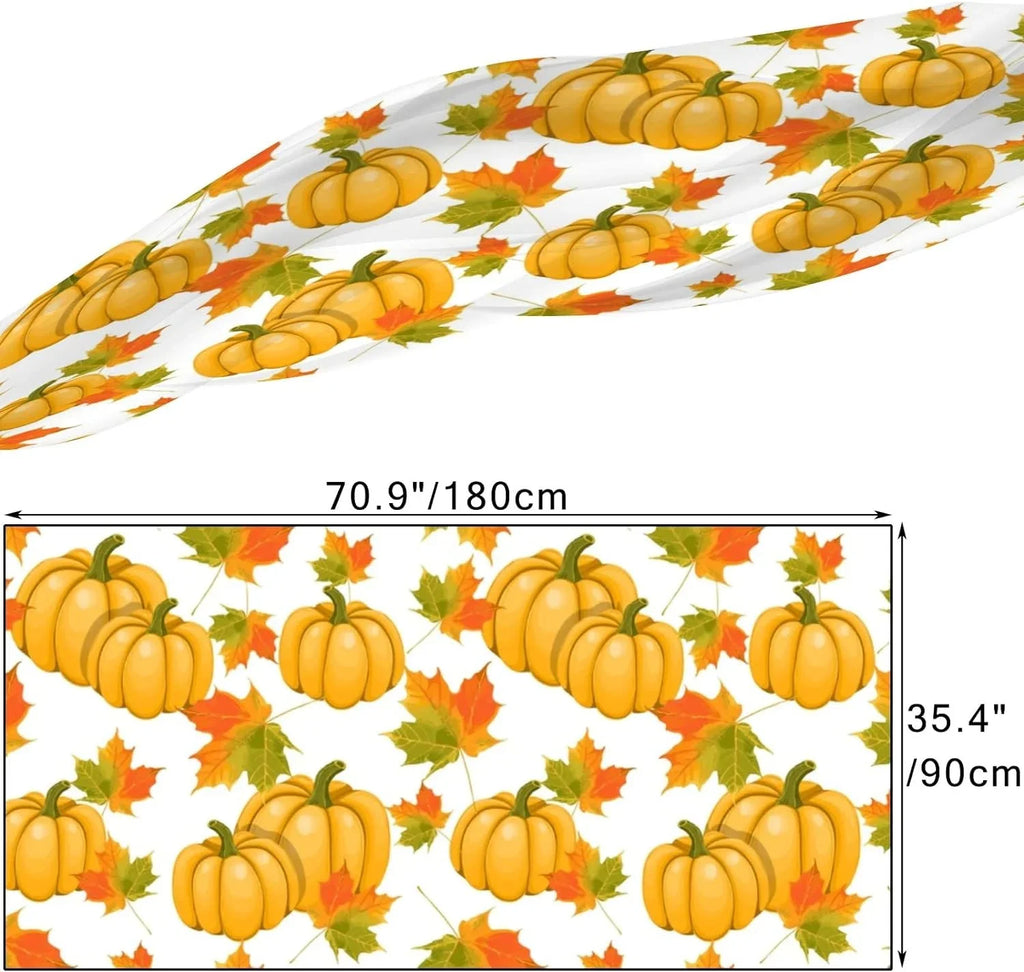 Hyjoy Long Silk Scarves Lightweight Pumpkins Shawl Maple Leaves for Girls Wrap Women Scarf Neck