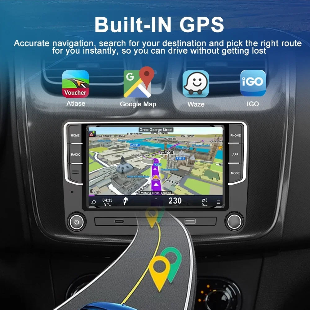 CC Car Player 7" Golf Navigation 4+64GB Touch Volkswagen Jetta Passat Screen GPS Stereo Carplay Amarok VW Polo Bluetooth For Radio
