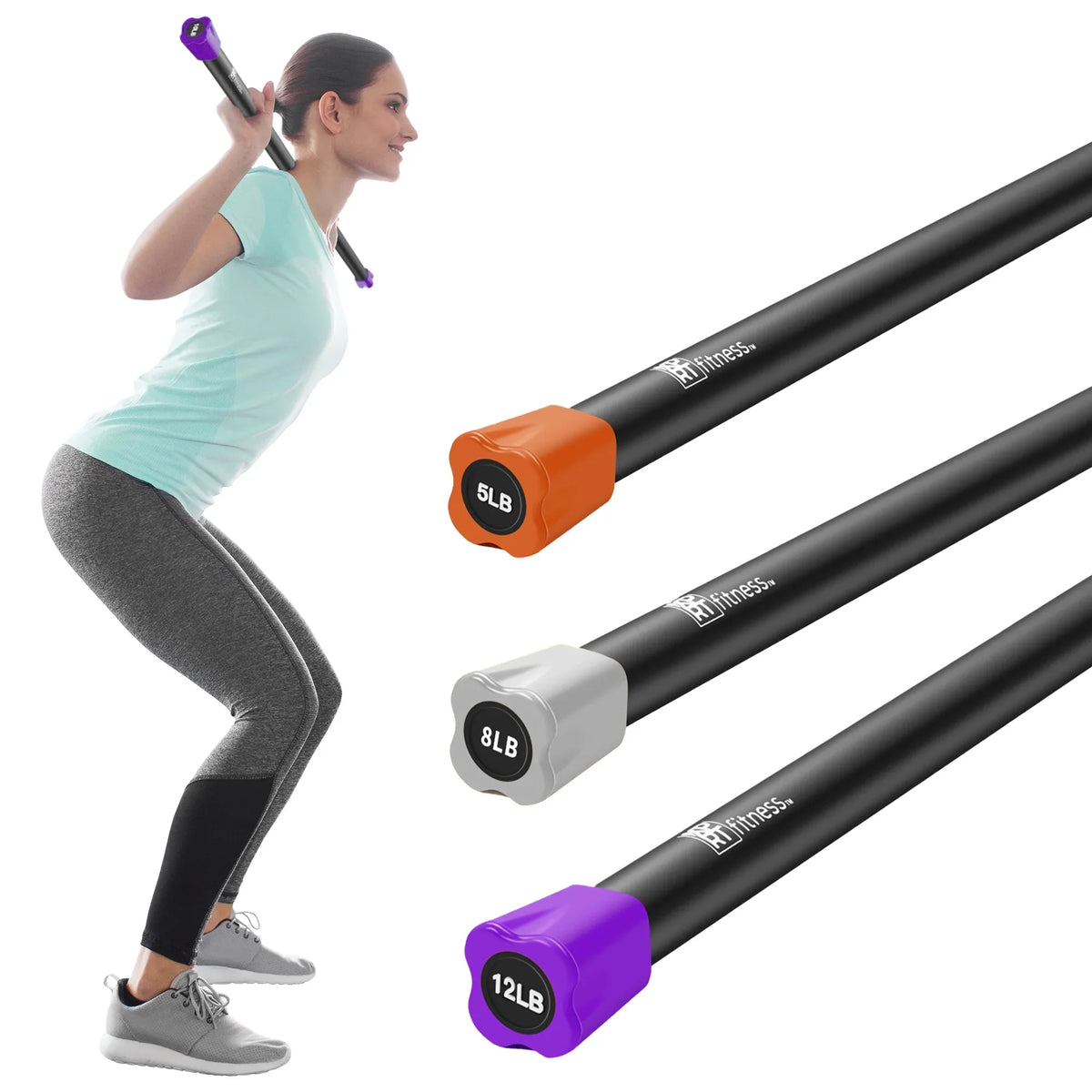 Exercise Aerobic Body Workout Steel Weight Fitness Foam XPRT 5lb+8lb+12lb With Total For Bar Padded