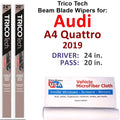 Blade Quattro Audi of (Set 2019 A4 Wipers 2) Beam