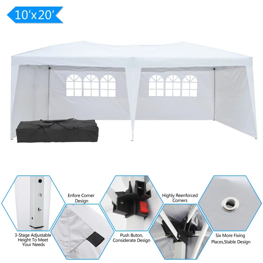 with tent! - - x and - enjoy Tent Stay White 10 Waterproof with x W (600 our x event durable 49.83 - x H) x (L 8.5)ft / any 250)cm x (20 Windows Folding dry 300