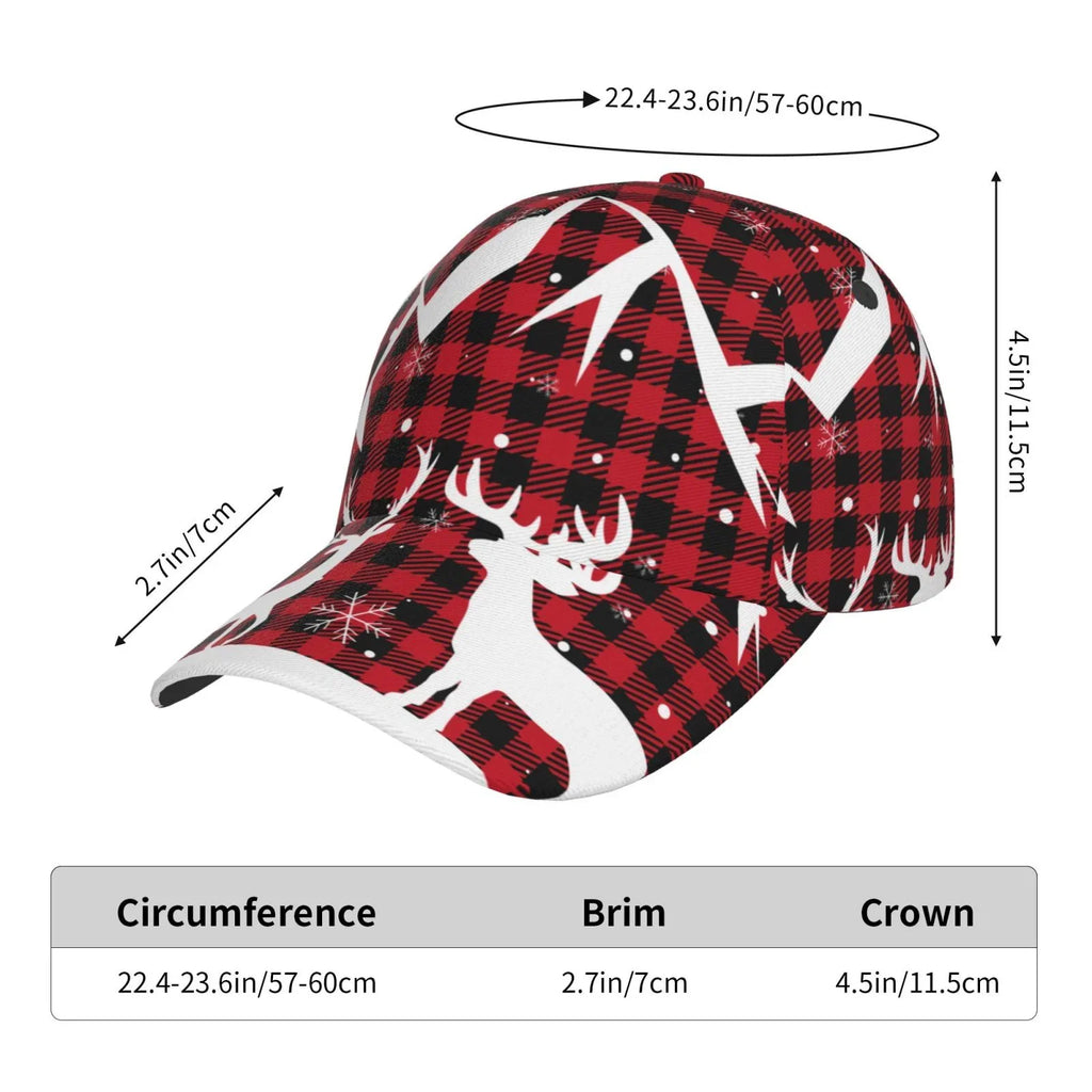 Hat(Christmas Plaid) Cap Running All Baseball Workouts and for Outdoor Dad Seasons Size Activities Buffalo Adjustable Balery
