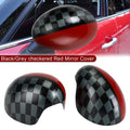 F56 Cooper Black/Grey Red Mirror Cover MINI for Hardtop F55 checkered
