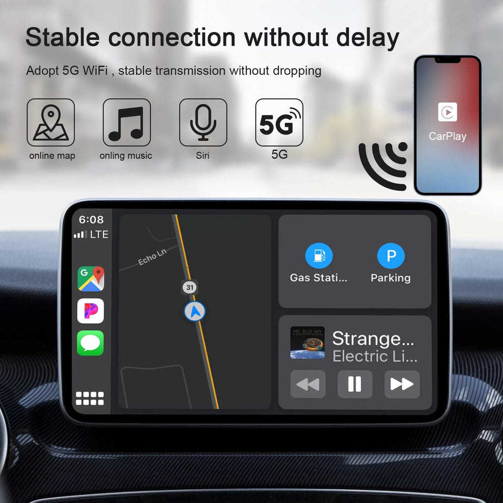 iPhone Player Adapter Wireless Car Carplay IOS Dongle Navigation Replacement for USB