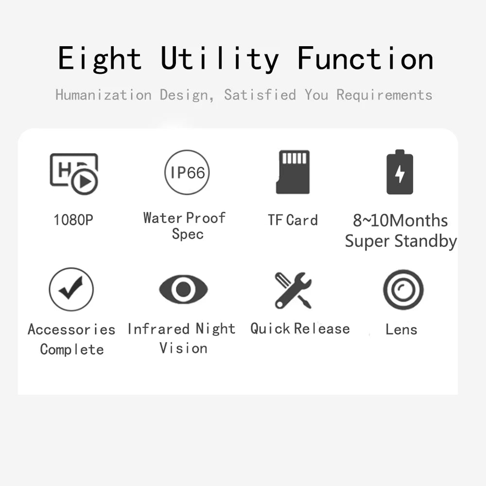 IP66 Use Hunts Camera Color TFT Inch 1080P 2.0 Detection Day Camera Night-Visions Field Night Outdoor Waterproof Display Trail 32MP Camera Infrared