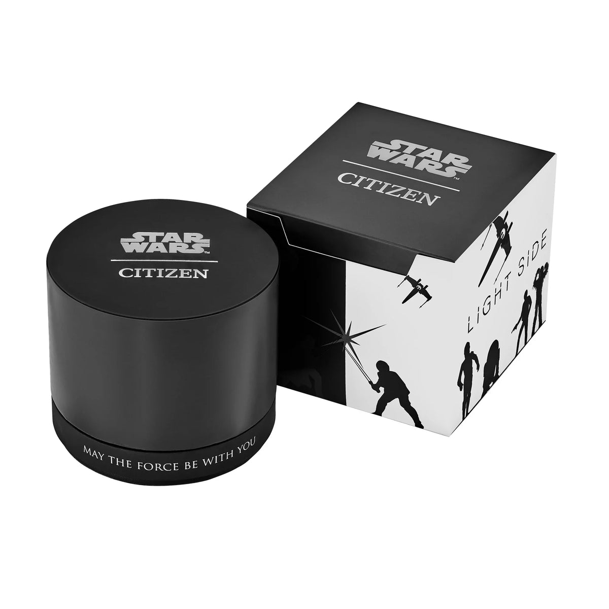 AW2045-57W Eco-Drive Star Wars Men's Mandalorian Steel IP Watch Citizen Stainless Black