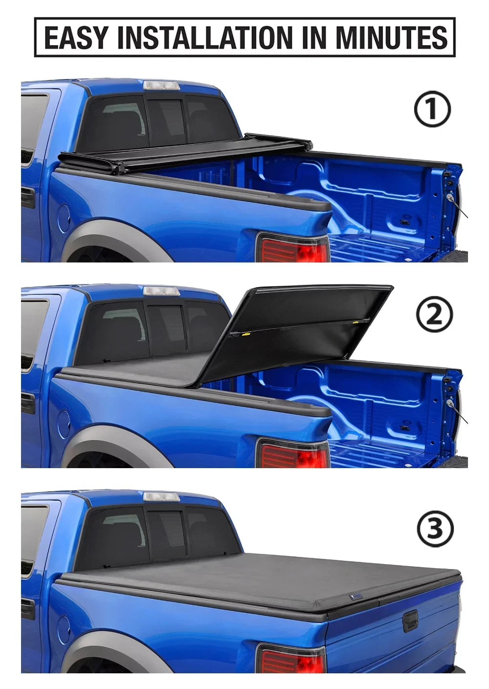 TYGER (NOT (NOT Trifold 5.5 Raptor Utility For 2013 Tonno inch) Tonneau Stepside) Tri-Fold Cargo Cover Cover Truck Track 2012 Pickup (66 2011 Bed 2010 Series) feet F-150 Fit 09-14 TG-BC3F1019 w/o