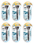Quattro & 2 Cartridges Schick Eyebrow + Trimmer 1 of (Pack Blades, Coated 6) Count Razor Cartridges, Razor, Titanium 3