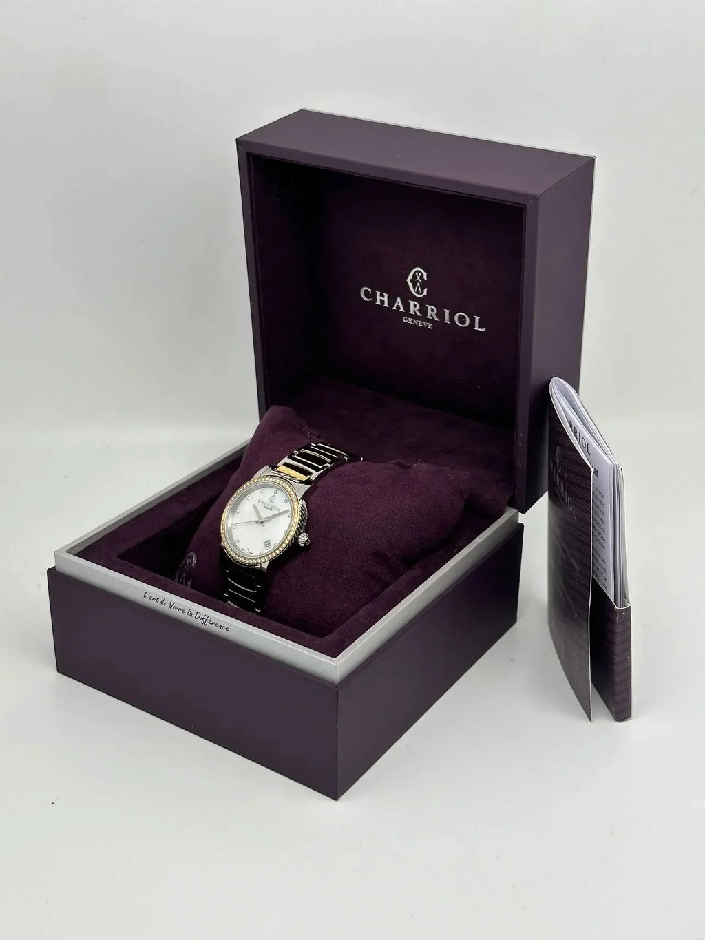 Ladies Parisii 0.40cttw Charriol Watch P33SY2D.921.001 defects with New Quartz