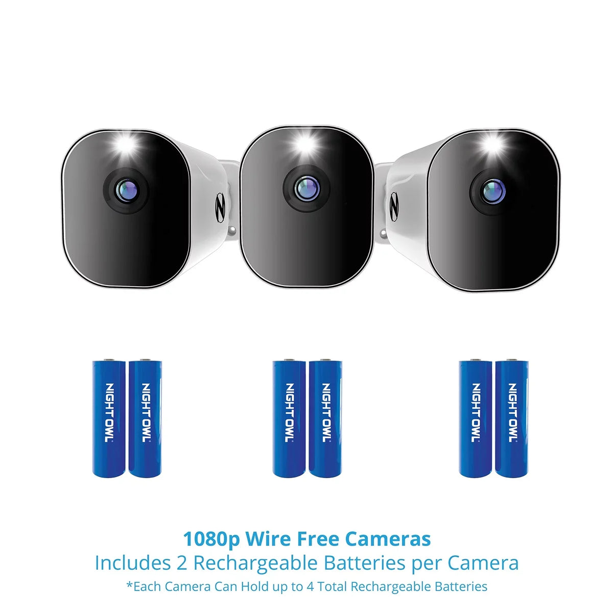 1TB 10 (Battery) Wi-Fi Channel Cameras Owl Spotlight 1080p NVR Free Hard 3 Night Drive HD 4K with and Wire