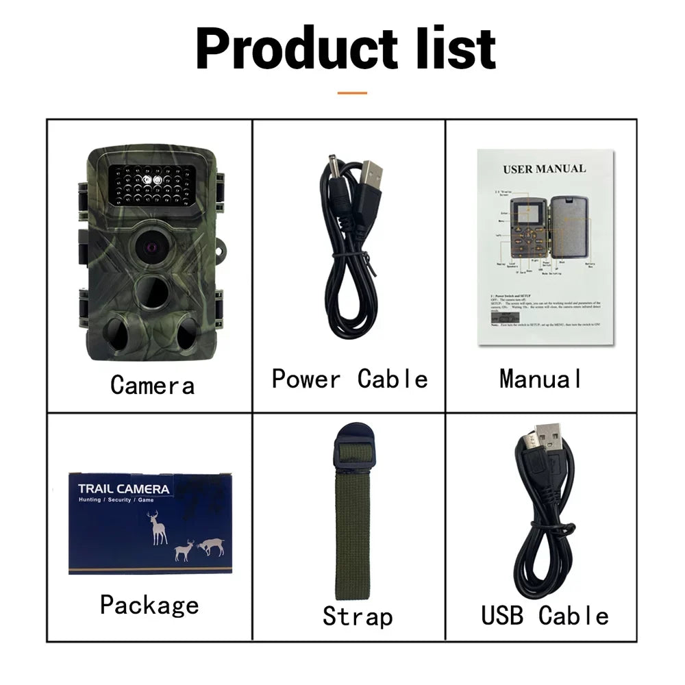 IP66 Use Hunts Camera Color TFT Inch 1080P 2.0 Detection Day Camera Night-Visions Field Night Outdoor Waterproof Display Trail 32MP Camera Infrared