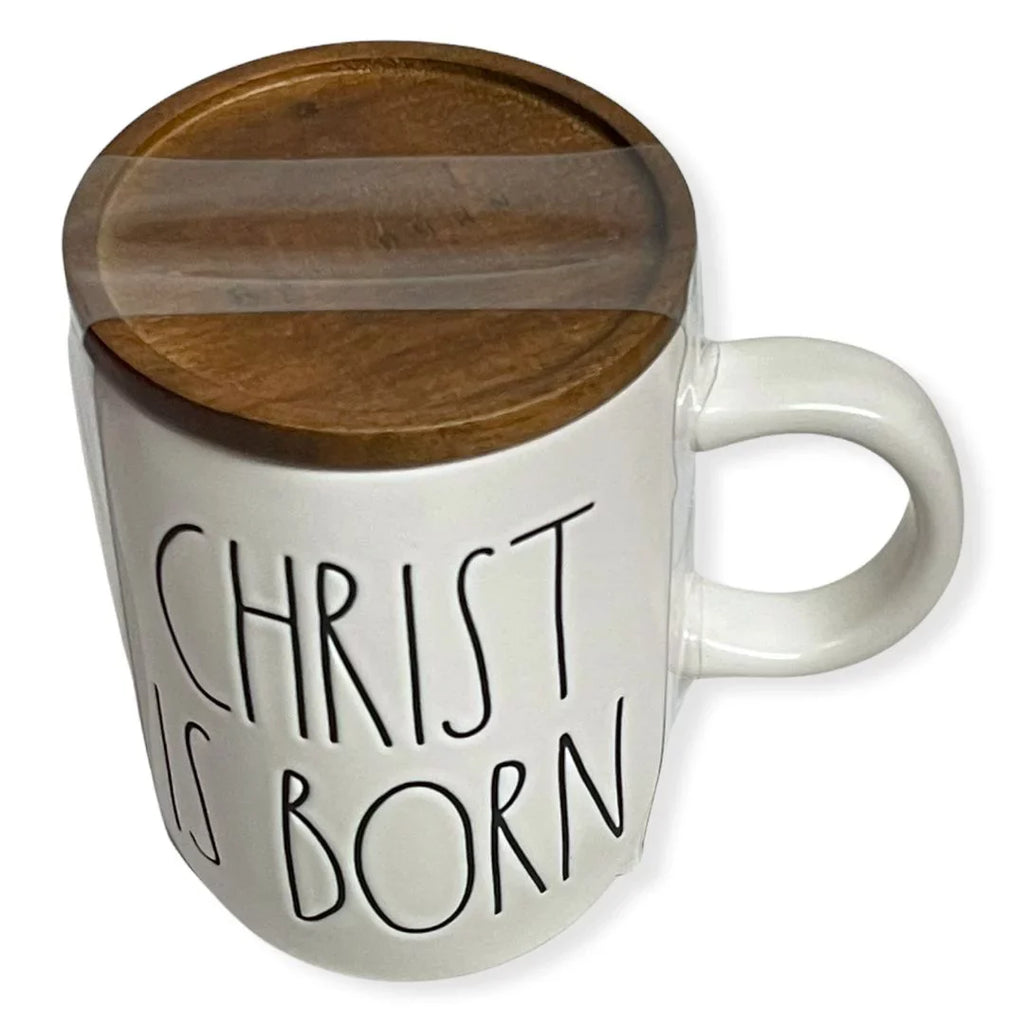 Lid Mug Dunn Rae Wooden CHRIST Lid Holiday IS New BORN Christmas Mug Coffee with