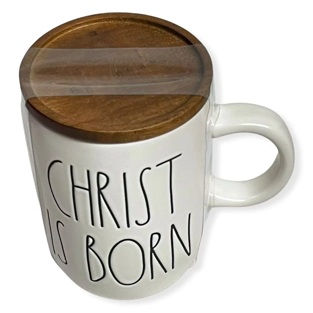 Lid Mug Dunn Rae Wooden CHRIST Lid Holiday IS New BORN Christmas Mug Coffee with