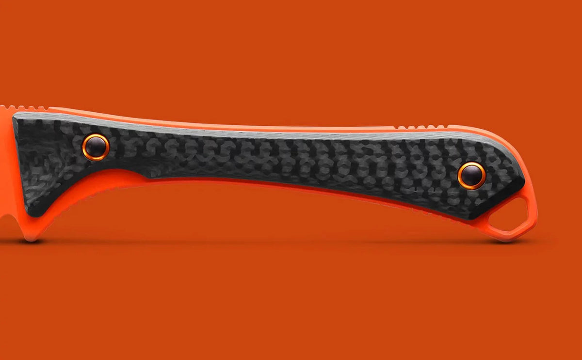 Benchmade 15201OR Knife Orange Cerakote Handle 3.08" Fixed Fiber CPM-S90V Blade Altitude Carbon