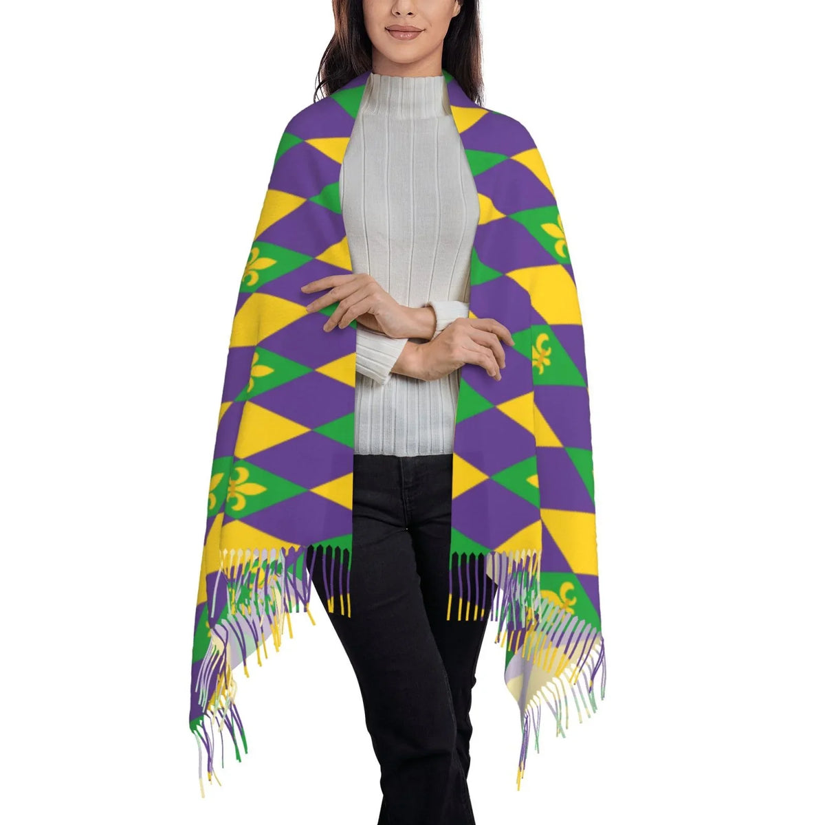 Shawl Print Art Winter Warm Bingfone Large Elegant Mardi Soft For Wrap Women Gras Scarves Feel Gifts- Scarf Cashmere
