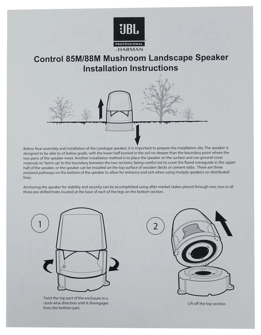5.25" (8) Commercial JBL CONTROL Landscape 85M 70v Outdoor Speakers+Amplifier